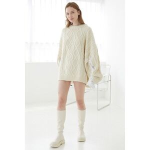 Storets Cream Cable Knit Oversized Sweater Size S/M Chunky Streetwear Minimalist